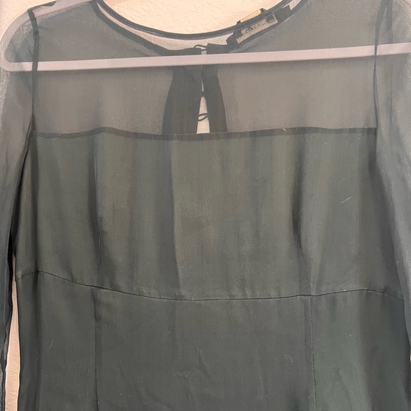 Adrienne Vittadini Black Sheer Long-Sleeve Midi Dress - Picture 3 of 7